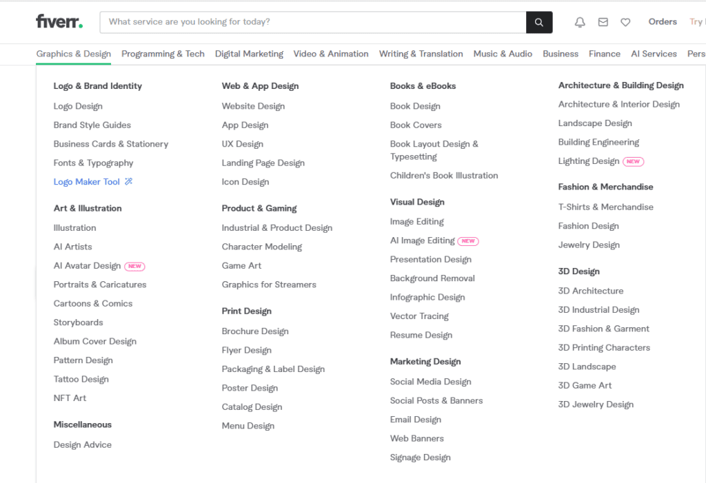 Fiverr graphic design services