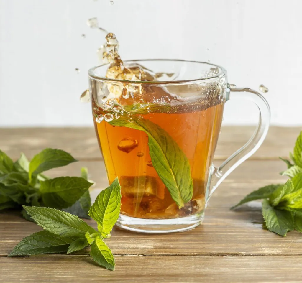 front view tea herbal concept with copy space 1
